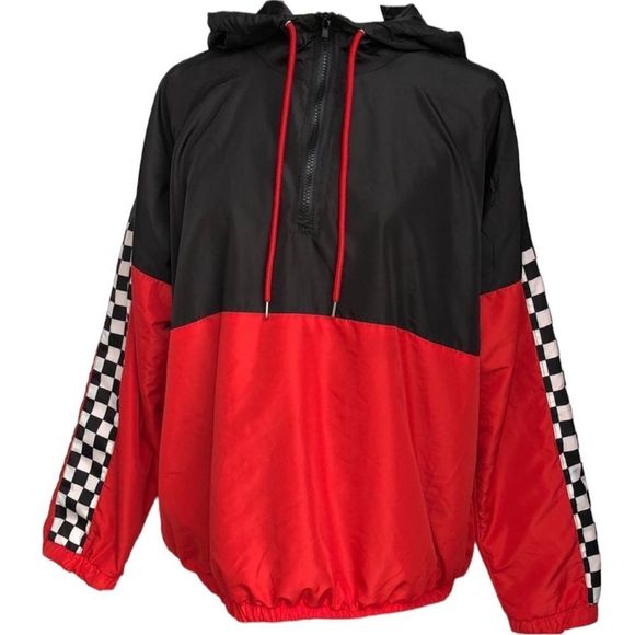 Rue21 Jackets & Blazers - Rue21 hooded pullover quarter zip windbreaker Lg